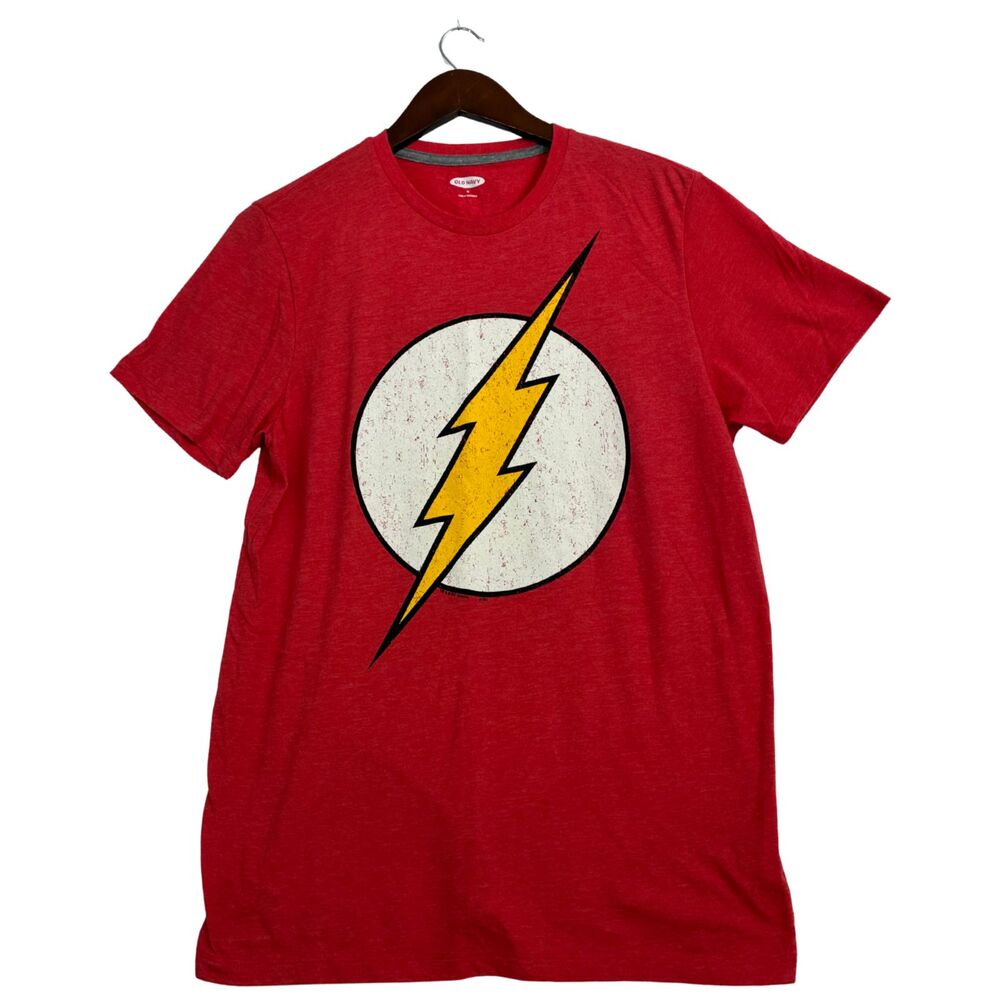 Old Navy DC Comics The Flash Mens M Red Lightning Bolt Logo Graphic T Shirt